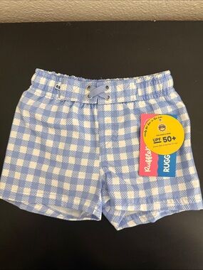 Rugged Butts Blue Gingham UPF 50+ Swim Shorts